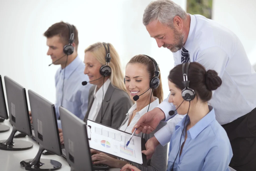 Group of customer service operators