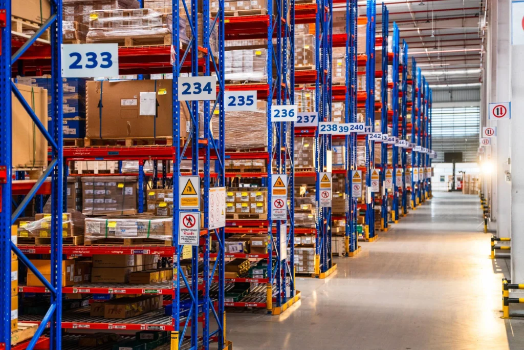 Spacious Warehouse Interior With Shelving Systems and Organized Stock
