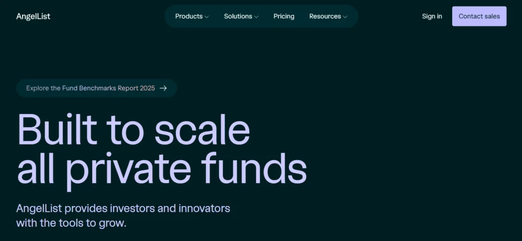 Home page of AngelList