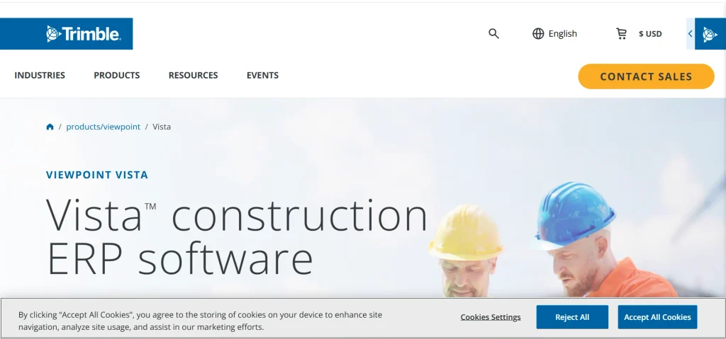 Home page of Viewpoint Vista (Trimble)